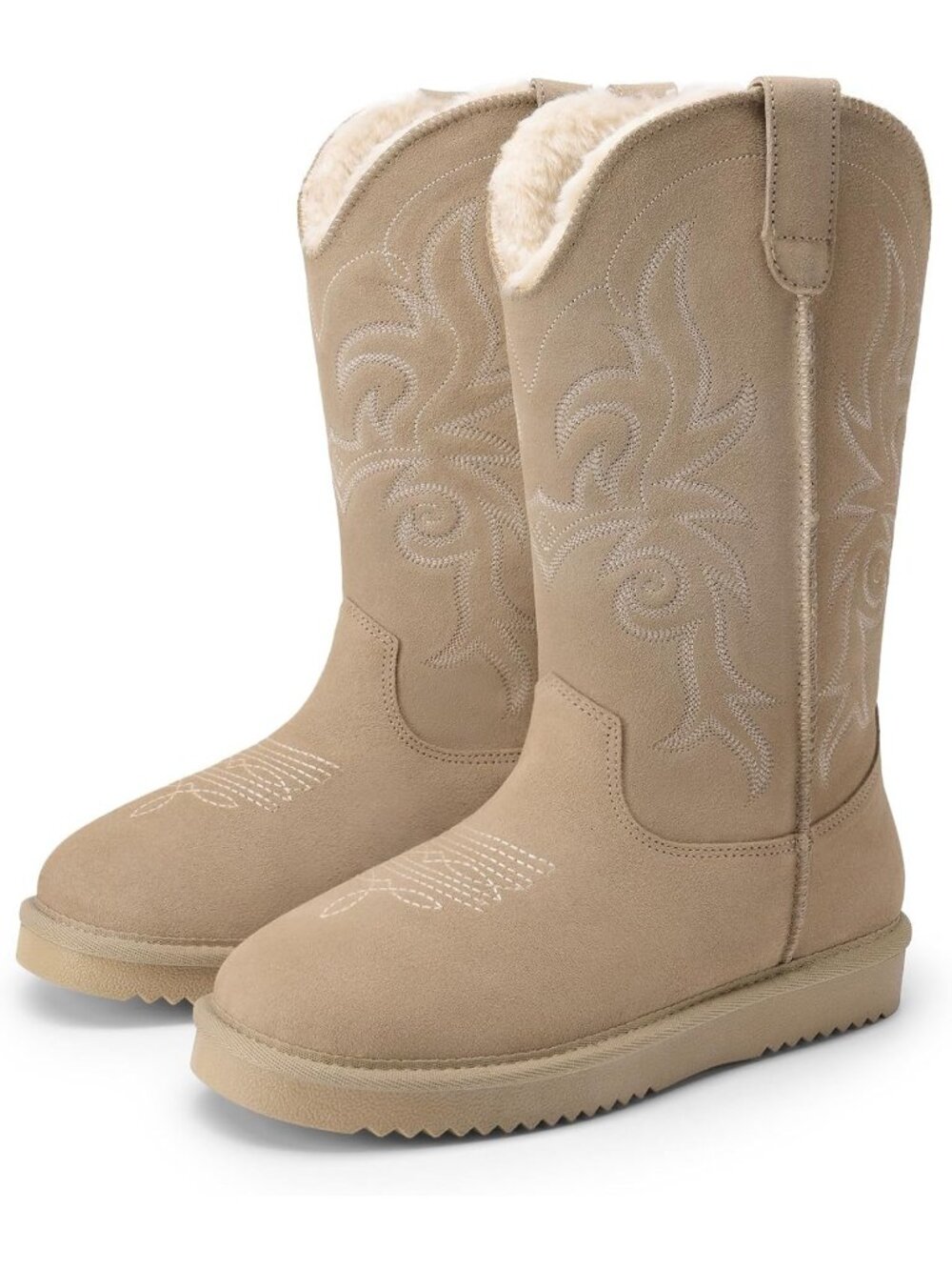 DREAM PAIRS Women's Sand Knee High Cowgirl Pull On Boots Western Winter Boots